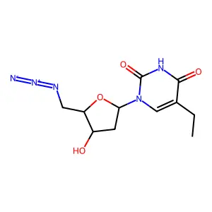 1-[(2R,4S,5R)-5-(azidomethyl)-4-hydroxyoxolan-2-yl]-5-ethylpyrimidine-2,4-dione structure