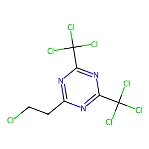 2-(2-chloroethyl)-4,6-bis(trichloromethyl)-1,3,5-triazine structure