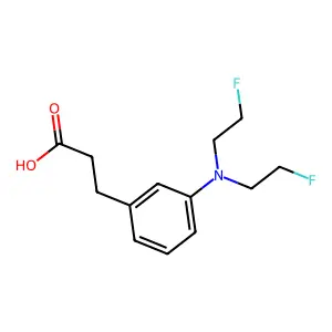 3-[3-[bis(2-fluoroethyl)amino]phenyl]propanoic acid structure
