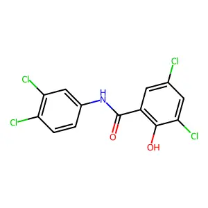 3,5-dichloro-N-(3,4-dichlorophenyl)-2-hydroxybenzamide structure