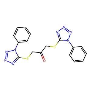 1,3-bis[(1-phenyltetrazol-5-yl)sulfanyl]propan-2-one structure