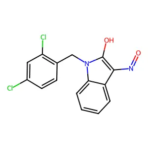 1-(2,4-dichlorobenzyl)-1H-indole-2,3-dione 3-oxime structure
