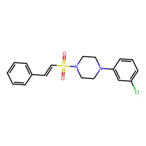 1-(3-chlorophenyl)-4-[(E)-2-phenylethenyl]sulfonylpiperazine structure