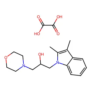 1-(2,3-dimethylindol-1-yl)-3-morpholin-4-ylpropan-2-ol;oxalic acid structure