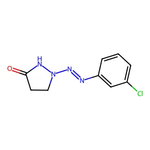 1-[2-(3-chlorophenyl)diazenyl]tetrahydro-3H-pyrazol-3-one structure