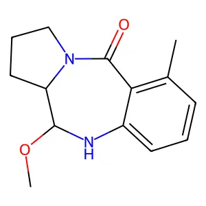 1,2,3,10,11,11a-Hexahydro-11-methoxy-6-methyl-5H-pyrrolo(2,1-c)(1,4)benzodiazepin-5-one structure