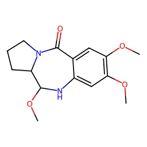 1,2,3,10,11,11a-Hexahydro-7,8,11-trimethoxy-5H-pyrrolo(2,1-c)(1,4)benzodiazepin-5-one structure