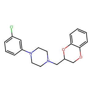 1-(3-Chlorophenyl)-4-((2,3-dihydro-1,4-benzodioxin-2-yl)methyl)piperazine structure