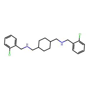 N,N'-(Cyclohexane-1,4-diylbis(methylene))bis(1-(2-chlorophenyl)methanamine) structure