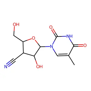 1-(3-C-Cyano-3-deoxy-B-D-xylo-pentofuranosyl)thymine structure