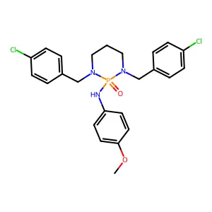 1,3-bis[(4-chlorophenyl)methyl]-N-(4-methoxyphenyl)-2-oxo-1,3,2lambda5-diazaphosphinan-2-amine structure