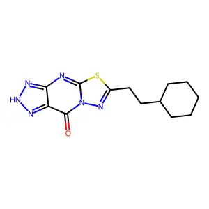 11-(2-cyclohexylethyl)-10-thia-1,4,5,6,8,12-hexazatricyclo[7.3.0.03,7]dodeca-3,6,8,11-tetraen-2-one structure