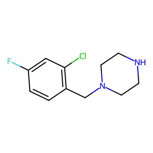 1-[(2-chloro-4-fluorophenyl)methyl]piperazine structure