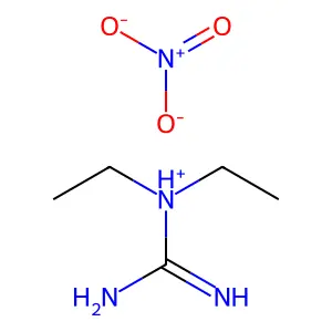 carbamimidoyl(diethyl)azanium nitrate structure
