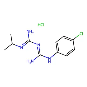 (1E)-1-[amino-(4-chloroanilino)methylidene]-2-propan-2-ylguanidinehydrochloride structure