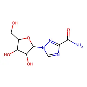 1-[3,4-dihydroxy-5-(hydroxymethyl)oxolan-2-yl]-1,2,4-triazole-3-carboxamide structure