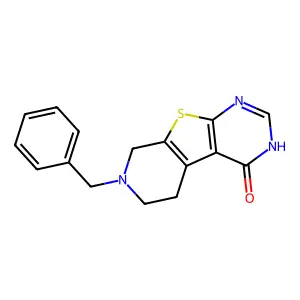 11-benzyl-8-thia-4,6,11-triazatricyclo[7.4.0.02,7]trideca-1(9),2(7),5-trien-3-one structure