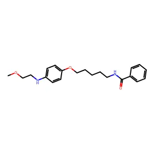 N-[5-[4-(2-methoxyethylamino)phenoxy]pentyl]benzamide structure