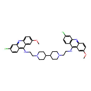 1,1'-Bis(2-(6-chloro-2-methoxy-9-acridinylamino)ethyl)-4,4'-bipiperidine structure