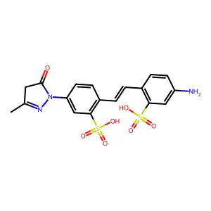 Benzenesulfonic acid, 5-amino-2-[2-[4-(4,5-dihydro-3-methyl-5-oxo-1H-pyrazol-1-yl)-2-sulfophenyl]ethenyl]- structure