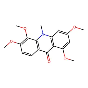 1,3,5,6-tetramethoxy-10-methylacridin-9-one structure