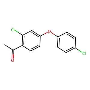 1-[2-chloro-4-(4-chlorophenoxy)phenyl]ethanone structure