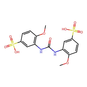 4-methoxy-3-[(2-methoxy-5-sulfophenyl)carbamoylamino]benzenesulfonic acid structure