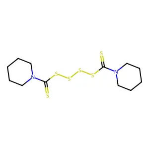 (piperidine-1-carbothioyltrisulfanyl) piperidine-1-carbodithioate structure