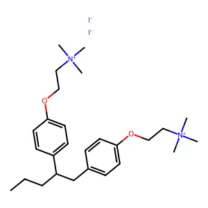 trimethyl-[2-[4-[1-[4-[2-(trimethylazaniumyl)ethoxy]phenyl]pentan-2-yl]phenoxy]ethyl]azanium diiodide structure