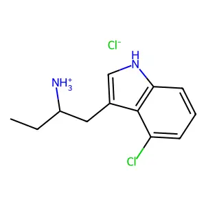1-(4-chloro-1H-indol-3-yl)butan-2-ylazanium chloride structure