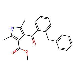 methyl 4-(2-benzylbenzoyl)-2,5-dimethyl-1H-pyrrole-3-carboxylate structure