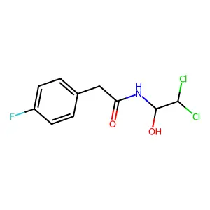 N-(2,2-dichloro-1-hydroxyethyl)-2-(4-fluorophenyl)acetamide structure