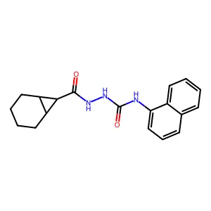 1-[[(1R,6S)-bicyclo[4.1.0]heptane-7-carbonyl]amino]-3-naphthalen-1-ylurea structure