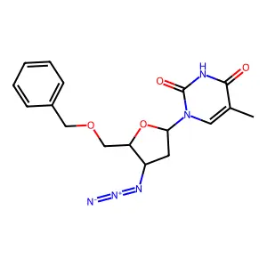 1-[(2R,4S,5S)-4-azido-5-(phenylmethoxymethyl)oxolan-2-yl]-5-methylpyrimidine-2,4-dione structure