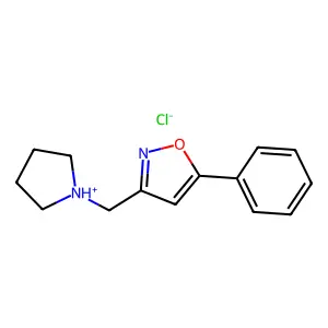Isoxazole, 5-phenyl-3-(pyrrolidinomethyl)-, hydrochloride structure