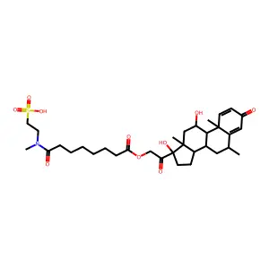 Methylprednisolone 21-suleptanic acid ester structure