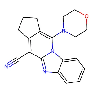 11-(4-morpholinyl)-2,3-dihydro-1H-cyclopenta[4,5]pyrido[1,2-a]benzimidazole-4-carbonitrile structure