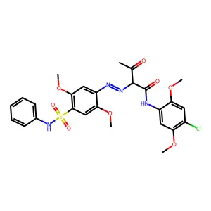 N-(4-chloro-2,5-dimethoxyphenyl)-2-[[2,5-dimethoxy-4-(phenylsulfamoyl)phenyl]diazenyl]-3-oxobutanamide structure