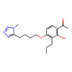 1-(2-Hydroxy-4-(4-(1-methyltetrazol-5-yl)butoxy)-3-propylphenyl)ethanone structure