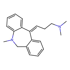 N,N-dimethyl-3-(5-methyl-6H-benzo[c][1]benzazepin-11-ylidene)propan-1-amine structure