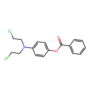 Phenol, p-(bis(2-chloroethyl)amino)-, benzoate structure
