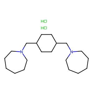 Cyclohexane, 1,4-bis(hexahydroazepinylmethyl)-, dihydrochloride, (E)- structure