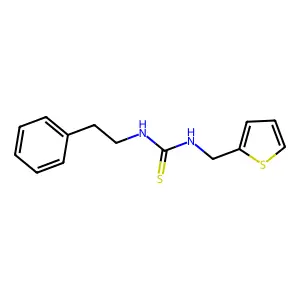 1-(2-phenylethyl)-3-(thiophen-2-ylmethyl)thiourea structure