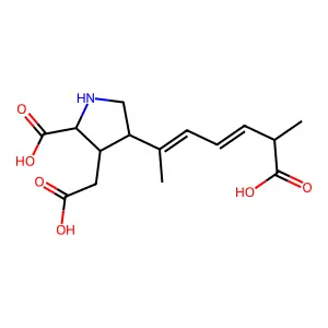 4-(6-carboxyhepta-2,4-dien-2-yl)-3-(carboxymethyl)pyrrolidine-2-carboxylic acid structure