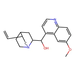 (S)-[(2R,5R)-5-ethenyl-1-azabicyclo[2.2.2]octan-2-yl]-(6-methoxyquinolin-4-yl)methanol structure