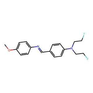 N-(p-(Bis(2-fluoroethyl)amino)benzylidene)-p-anisidine structure