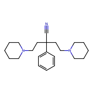 BUTYRONITRILE, 2-PHENYL-4-PIPERIDINO-2-(2-PIPERIDINOETHYL)- structure