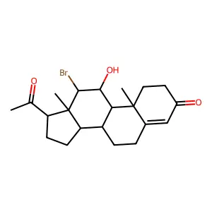 11beta-Hydroxy-12alpha-bromoprogesterone structure