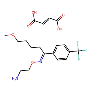 (E)-5-Methoxy-1-(4-(trifluoromethyl)phenyl)pentan-1-one O-(2-aminoethyl) oxime maleate structure
