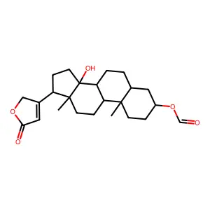 [(3S,5R,10S,13R,14S,17R)-14-hydroxy-10,13-dimethyl-17-(5-oxo-2H-furan-3-yl)-1,2,3,4,5,6,7,8,9,11,12,15,16,17-tetradecahydrocyclopenta[a]phenanthren-3-yl] formate structure